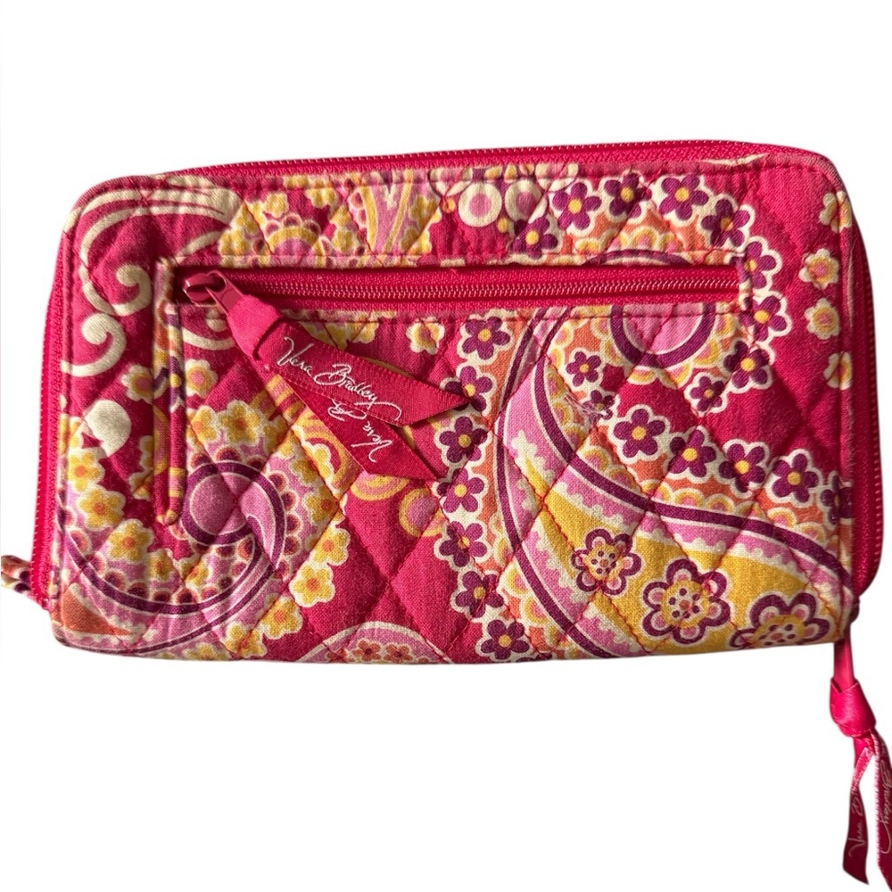 Vera Bradley Pink and Yellow Paisley Wallet